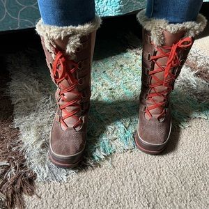 Sorel Tivoli Brown Fleece Tall Winter Snow Boots
